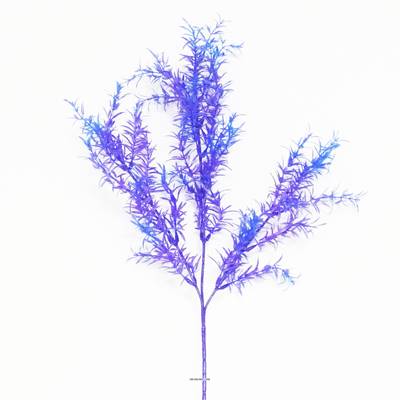 Branche de feuilles de Mirte artificielle H 62 cm plastique ext Bleu royal