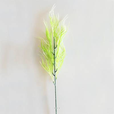 Branche d'herbe de Corail artificielle H 49 cm plastique exterieur aerien Blanc-vert