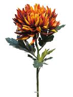 Chrysanthème en tige factice H 63 cm, Orange