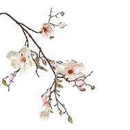 Branche magnolia artificiel 4 fleurs 107 cm Rose-crème