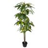 Dracaena plante verte factice en pot H 160 cm 4 tetes D 70 cm design