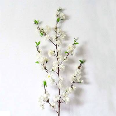 Branche de cerisier Prunus Creme artificiel H 120 cm Top