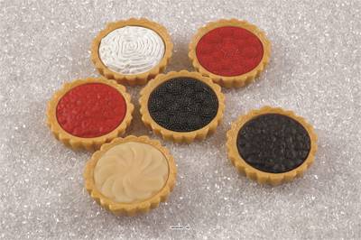 Assortiment de tartelettes factices x6 D 80 mm plastique soufflé