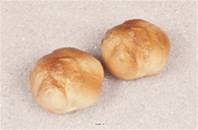 Petites boules de pain factices x2 D 100 mm plastique soufflé