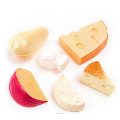 Lot de 6 Fromages assortis Italie factices plastique soufflé