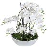 Orchidee factice 9 hampes en coupe Ceramique Blanc H 70 cm magistrale