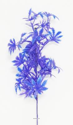 Branche de feuilles de Papaye artificielle H 35 cm plastique ext Bleu royal
