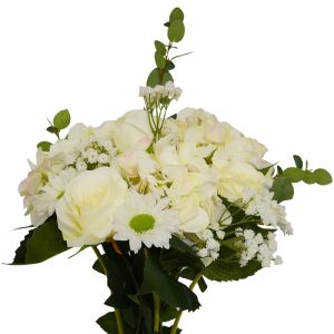 Bouquet factice création fleuriste H 70 cm rêverie blanche