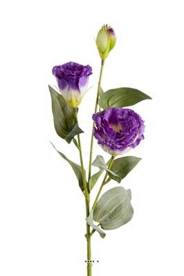 Lisianthus artificiel en tige H 70 cm D 18 cm 3 fleurs haut de gamme Lavande